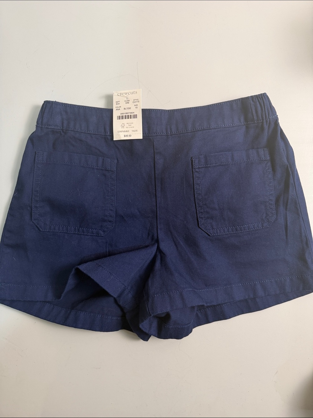 Crewcuts Navy Elastic-Waist Girls' Shorts 10